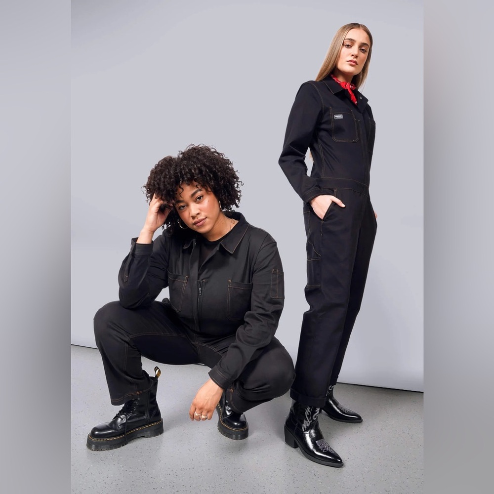 WILDFANG THE ESSENTIAL LONG SLEEVE COVERALL - S - NAVY DENIM - Picture 4 of 14
